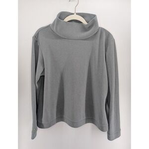 Dudley Stephens Womens XL Gray Fleece Turtleneck Cowl Neck Pullover Top USA Made